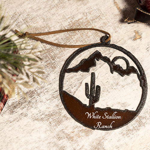 White Stallion Ranch – Metal Landscape – Christmas Ornament
